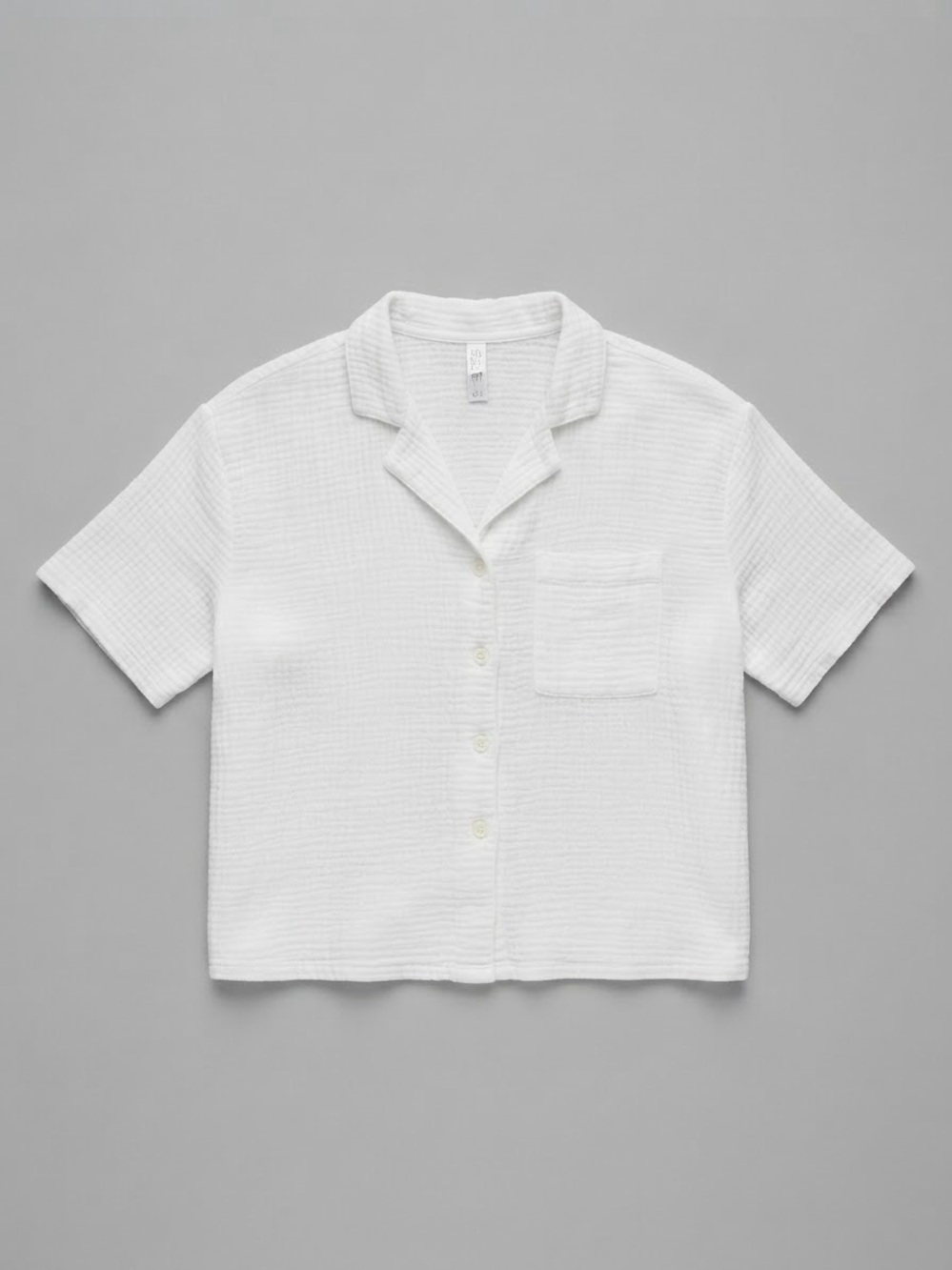 White Short-Sleeve Button Down Shirt